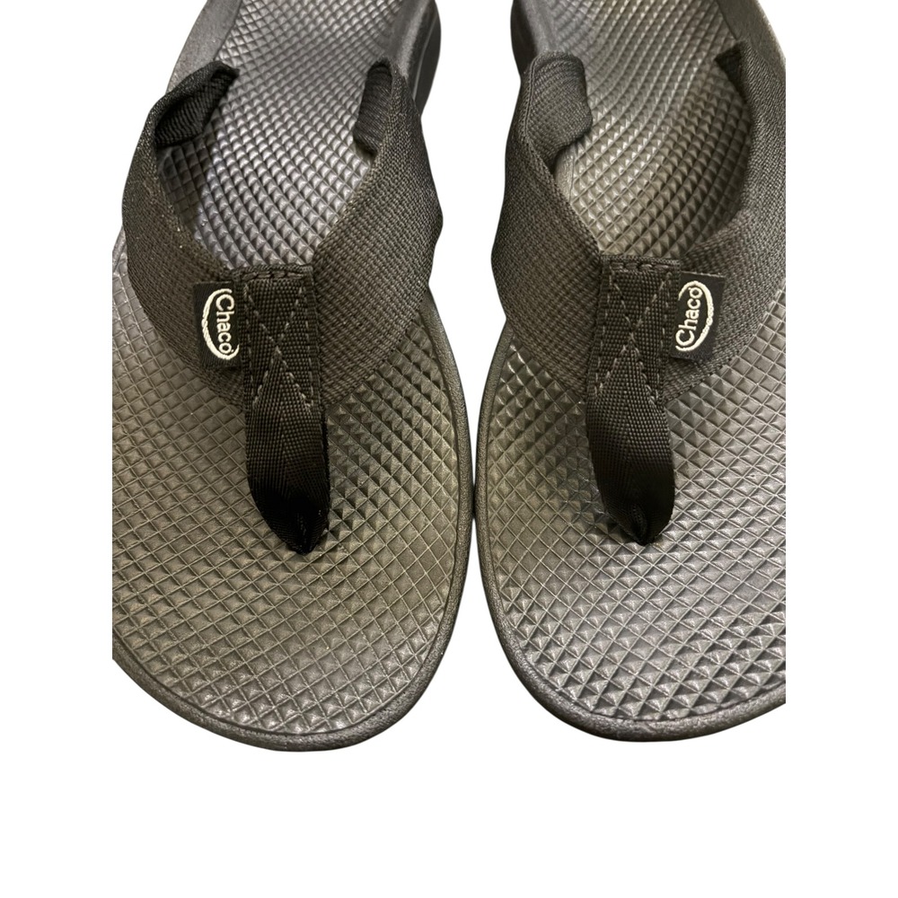 Chaco Flip Flops Size 9 Womens Black Vibram Sole LUVSEAT Sport Sandals Gorpcore - Picture 4 of 9